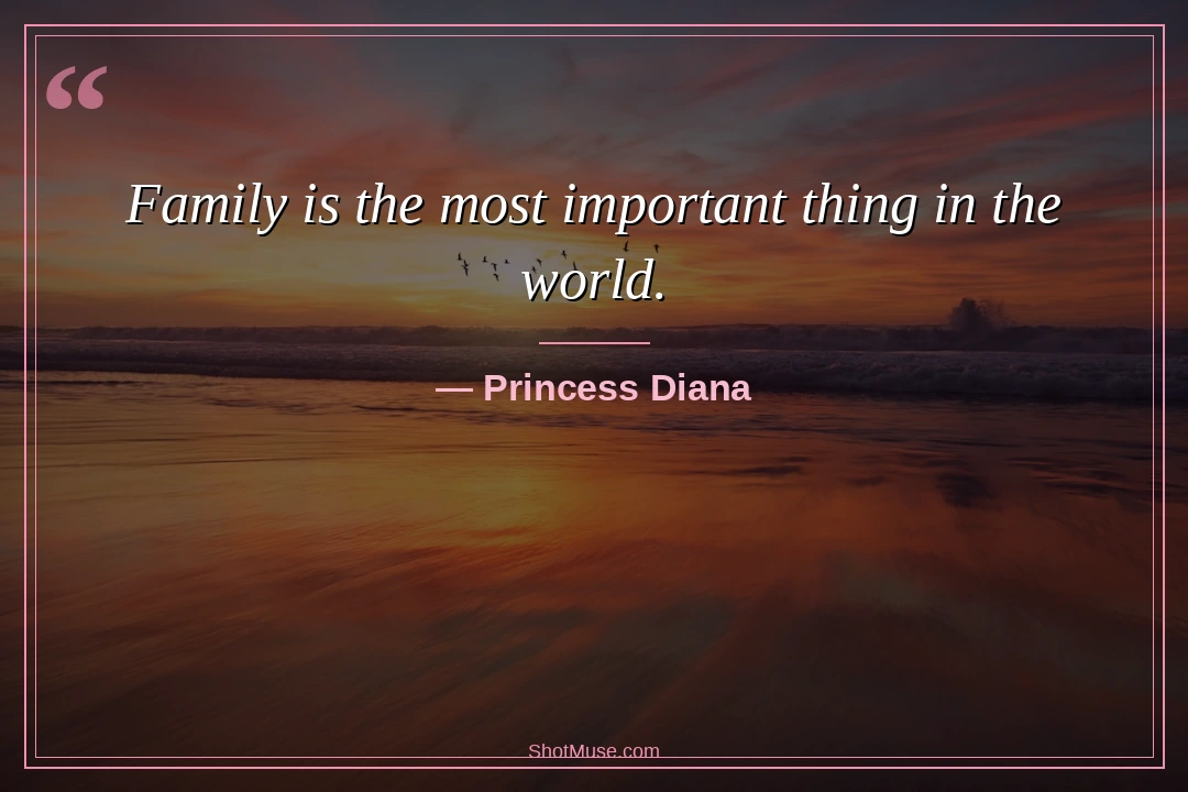 Family quote by Princess Diana — Family is the most important thing in the world — HD forest trail wallpaper