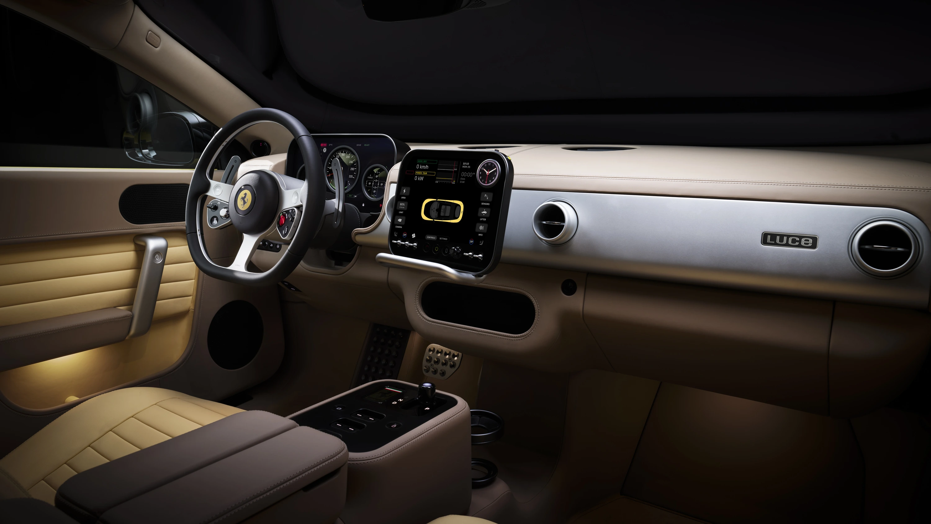Ferrari Luce interior dashboard HD photo — LoveFrom cockpit design