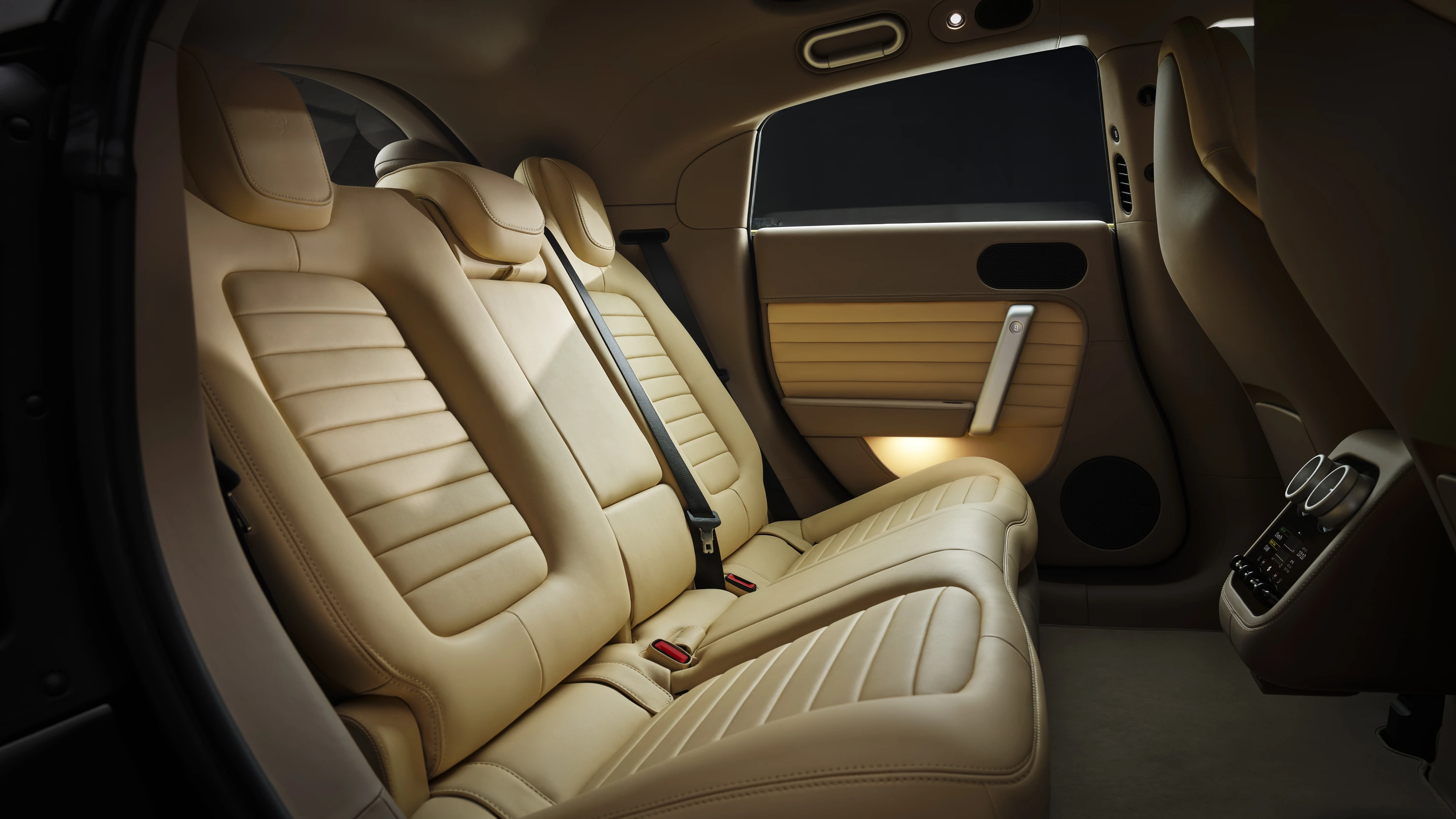 Ferrari Luce rear coach door open HD photo — B-pillarless entry design