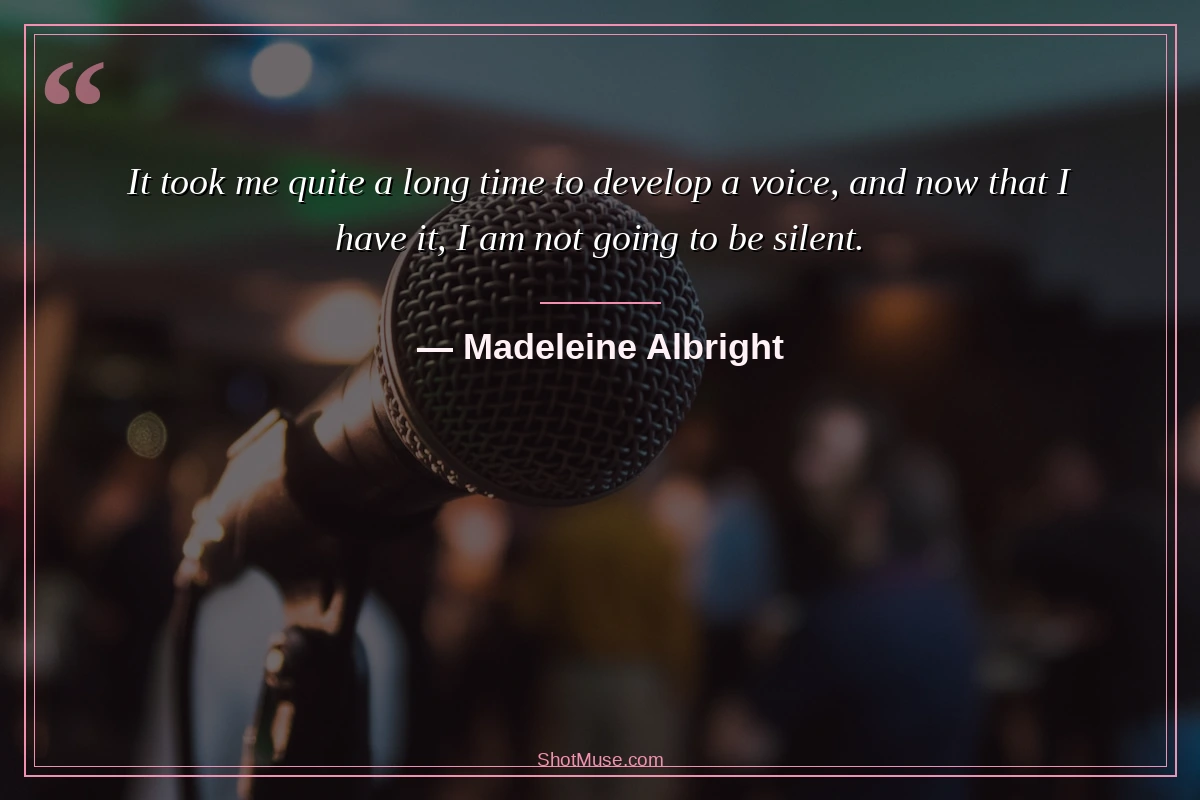 Short inspirational female quote image HD - Madeleine Albright - I am not going to be silent