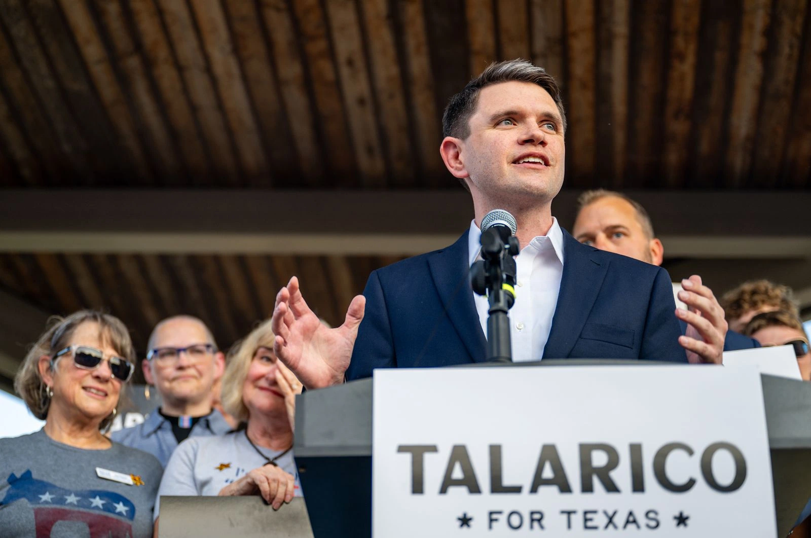 James Talarico engages with the media and constituents at a public event during his tenure as Texas State Representative — one of many public appearances that boosted his national profile ahead of his 2026 Senate run. Photo: Encyclopædia Britannica james talarico interview media appearance texas state representative 2025 2026