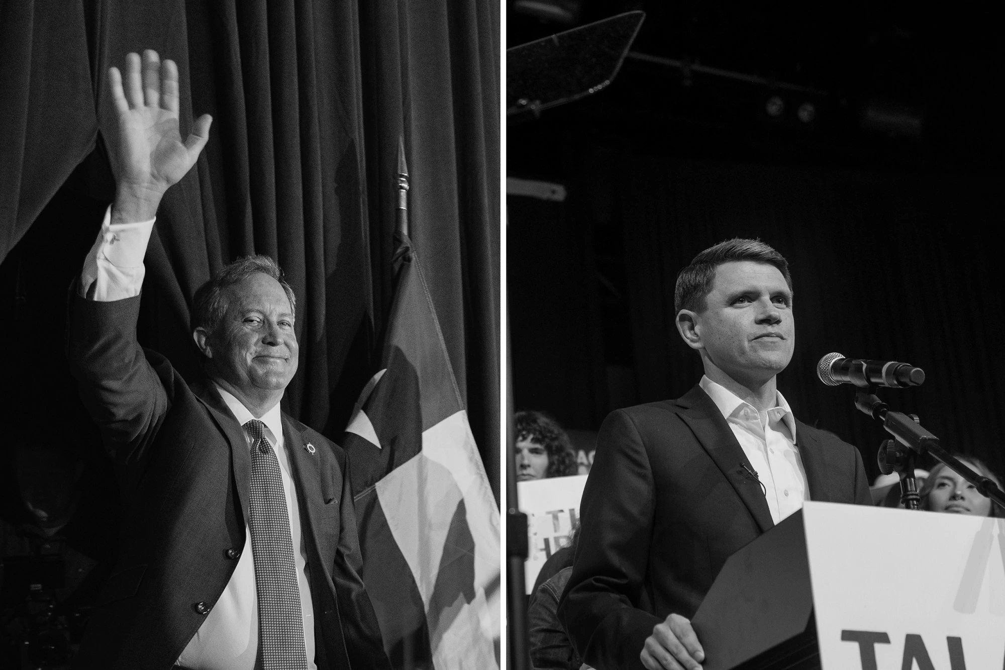 James Talarico and Republican incumbent Ken Paxton face off as the two nominees in the 2026 Texas U.S. Senate general election — one of the most closely watched races in the country. Photo: Texas Tribune james talarico ken paxton texas senate race 2026 democratic republican nominees