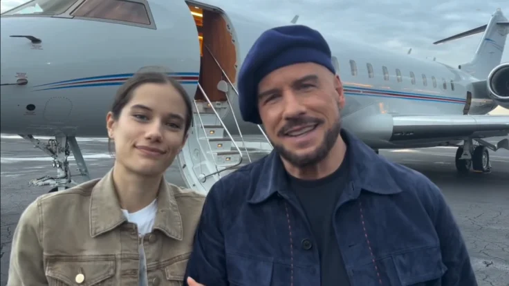 John Travolta and Ella Bleu Travolta at Cannes 2026 premiere of Propeller One-Way Night Coach
