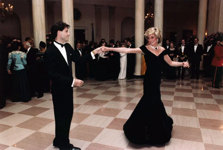 John Travolta dancing with Princess Diana at the White House in 1985