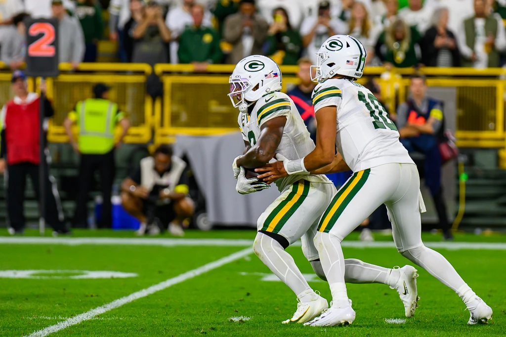 Josh Jacobs with the Green Bay Packers during the 2025 NFL season