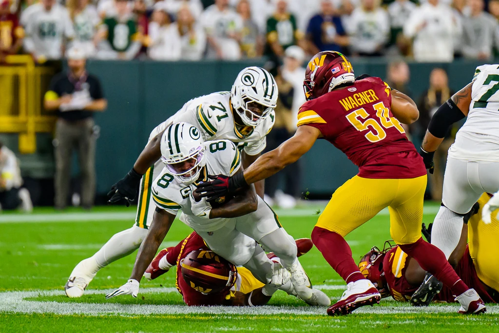 Josh Jacobs in Green Bay Packers uniform during the 2025 NFL season