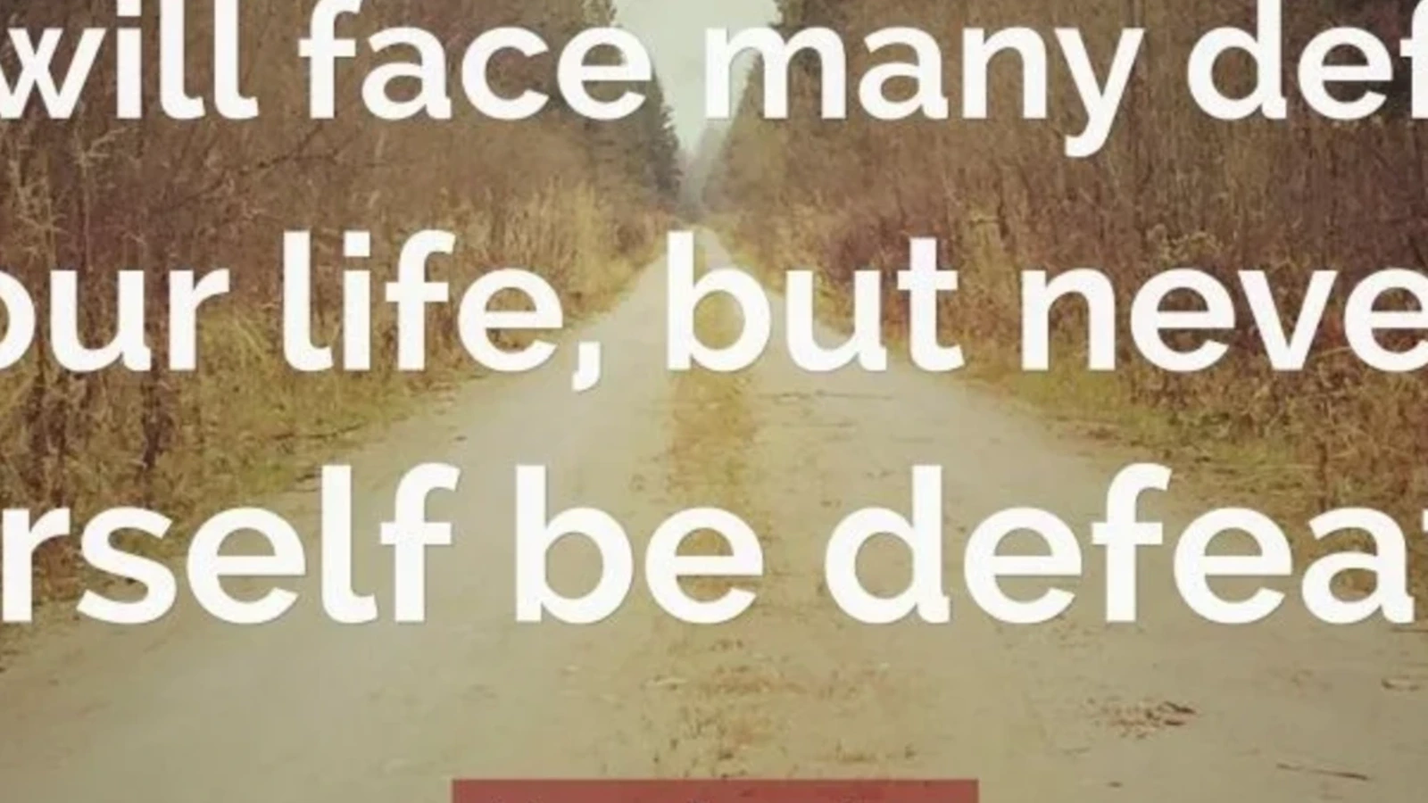 Maya Angelou motivational quote — You will face many defeats but never let yourself be defeated — HD inspirational image