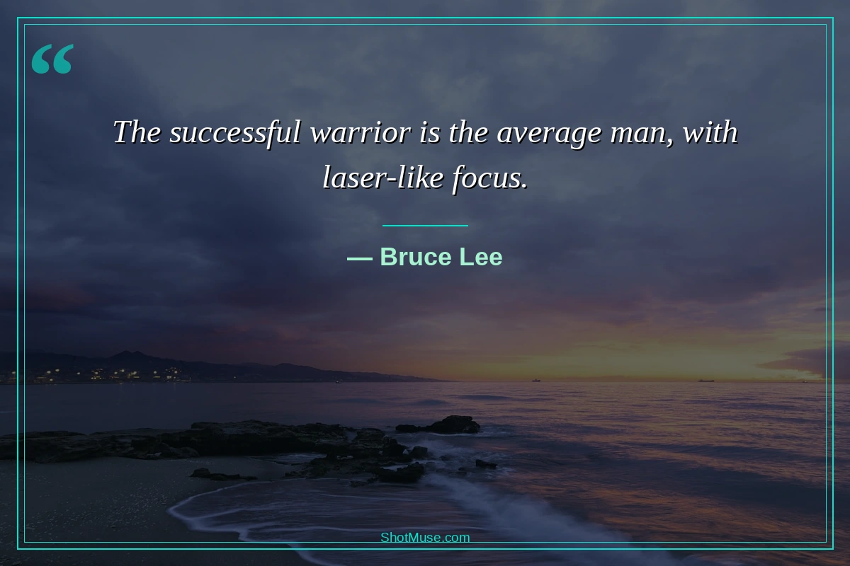 Success quotes HD wallpaper - Bruce Lee - The successful warrior is the average man with laser-like focus