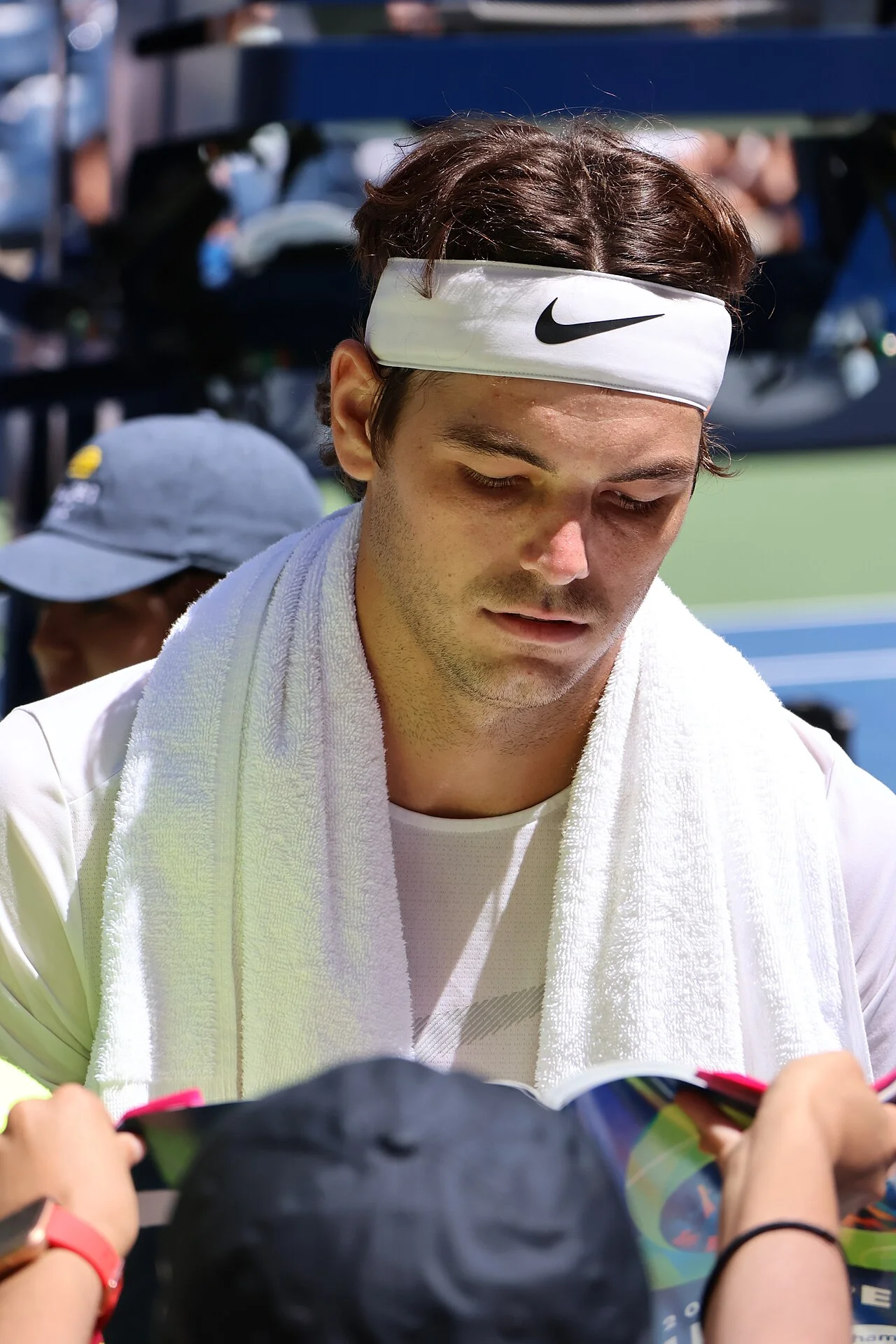 Taylor Fritz competing at the 2023 US Open on the hard courts of Flushing Meadows