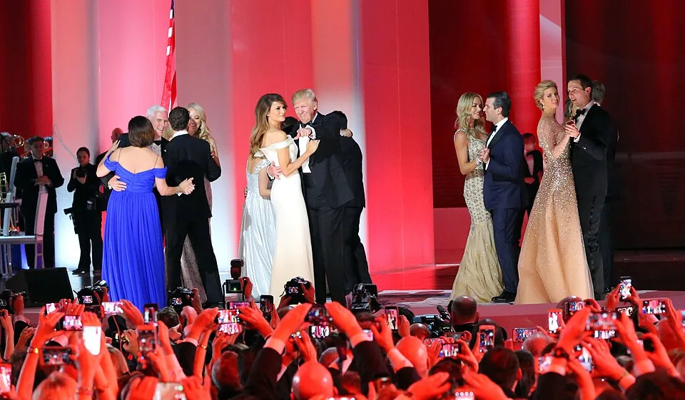 Trump and Pence families at the Liberty Ball, January 20, 2017