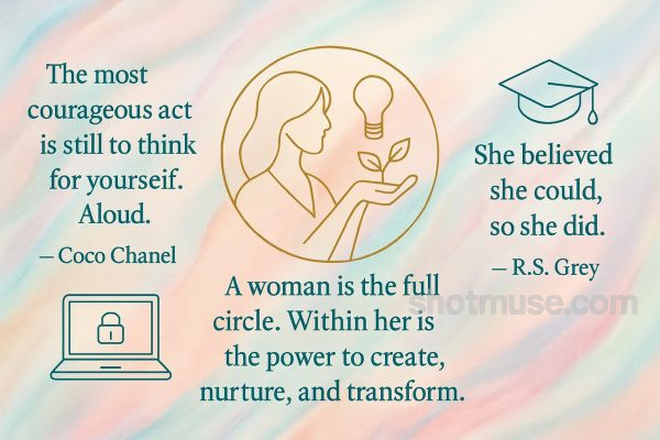 Empowering quote for women by R.S. Grey on light pastel background