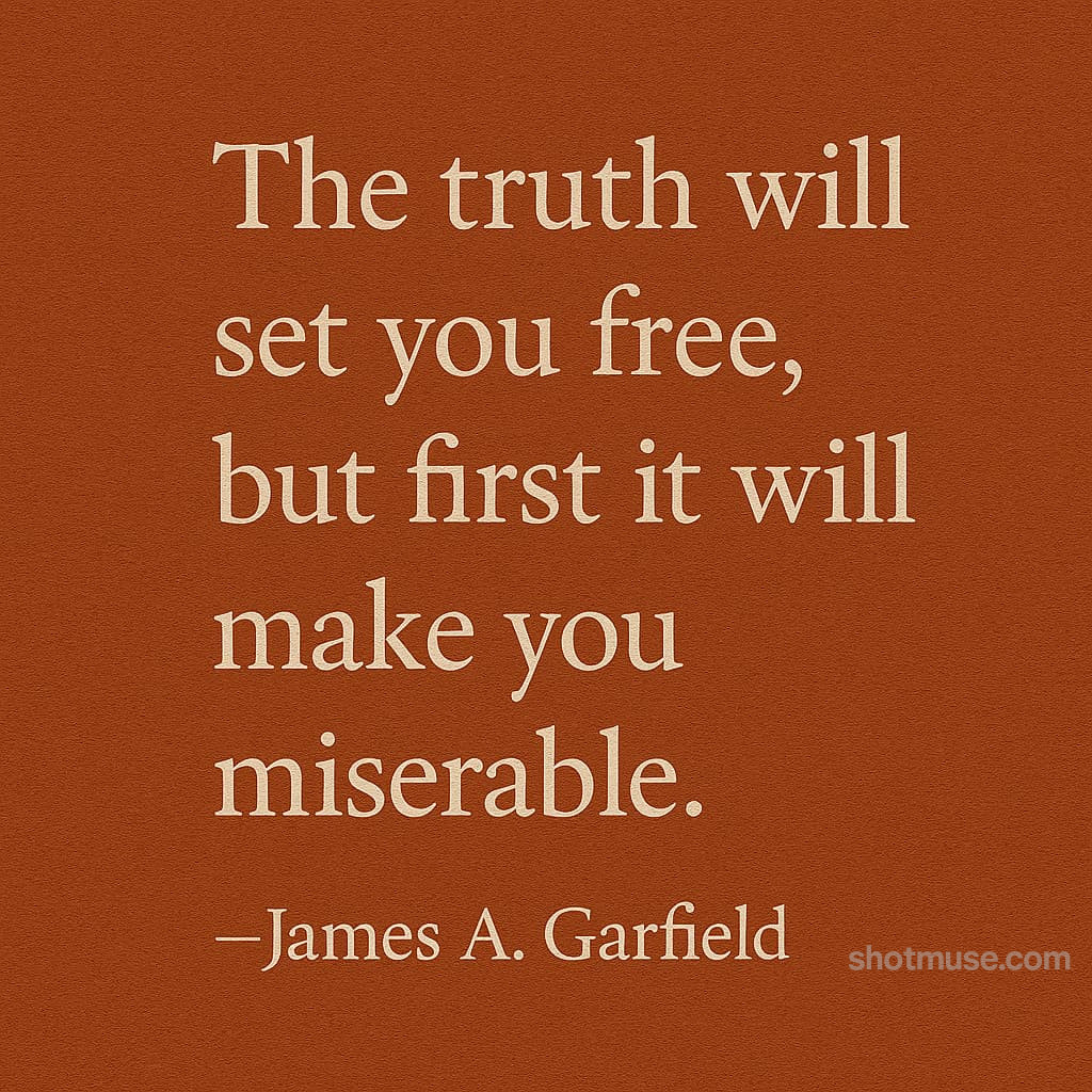 Freedom quote by James A. Garfield with burnt-orange textured backdrop