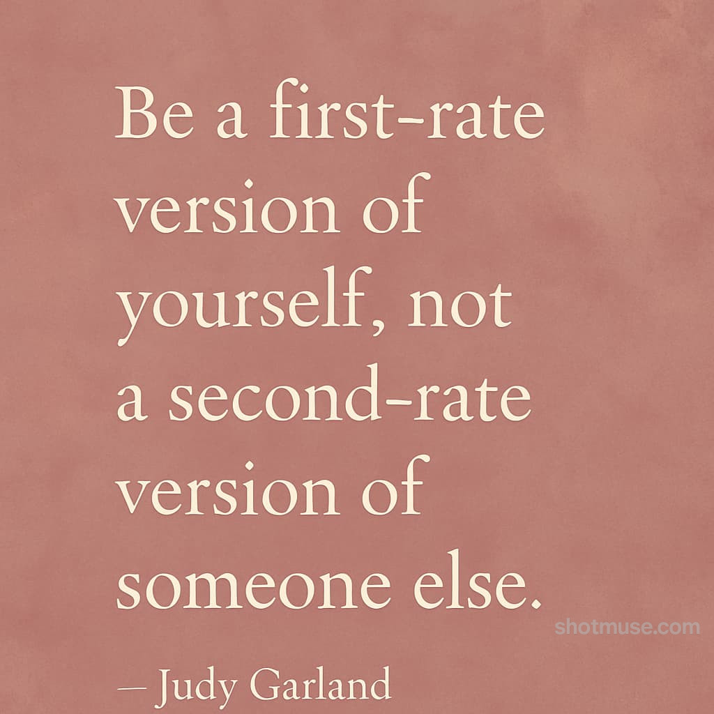 Inspirational quote for women by Judy Garland with soft pink background
